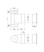 Dvierkový diel ø130 mm nerez s dvierkami 140x140