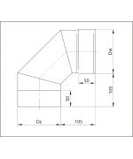 Koleno ø200/90° pevné, nerez