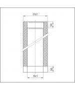 Roura rovná ø130 mm nerez - 500 mm