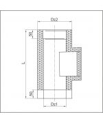 Dvierkový diel ø130 mm nerez s dvierkami 140x210