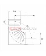 Koleno 90° s podperou ø60 mm nerez kondenz