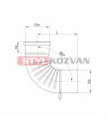 Koleno 90° s podperou ø60 mm nerez kondenz