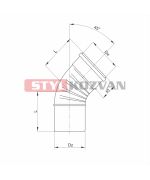 Koleno 45° ø100 mm nerez kondenz