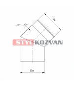 Koleno 45° ø120 mm kouřovod
