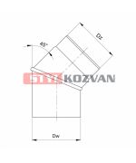 Koleno 45° ø120 mm kouřovod