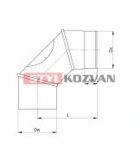 Koleno 45° ø120 mm kouřovod