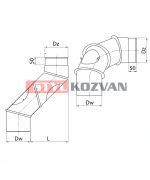 Koleno UNI ø120 mm kouřovod