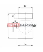 Zder dvojitý ø120 mm kouřovod