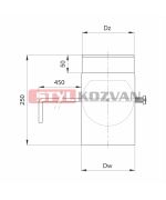 Zder dvojitý ø120 mm kouřovod