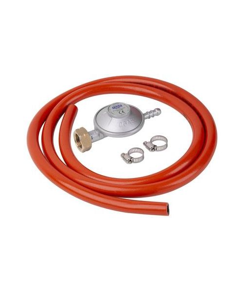 Regulátor plynu C31-30, 28-30 mbar, UK8 mm, EN16129, 2x spona, hadica 1,5 m