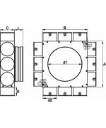 Rozdělovací box 12x63mm/160 mm - štvorec