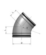 Koleno 45° s těsněním SPIRO ø125