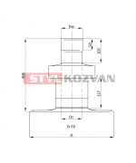 Ukončení horní s podstavou ø60/100 mm nerez kondenz