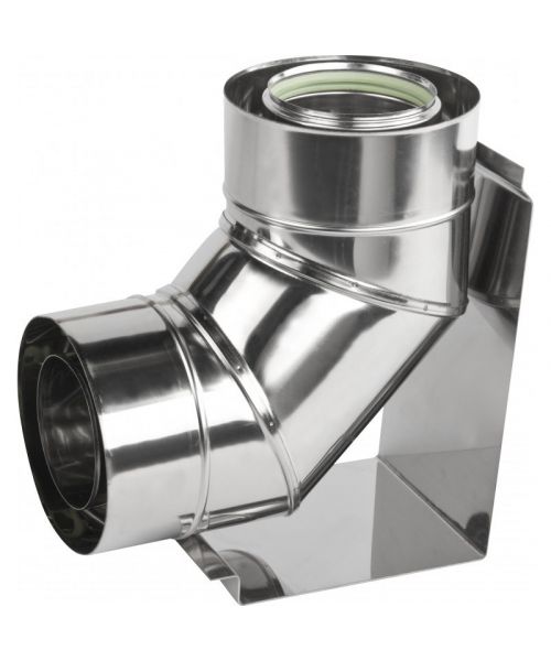 Koleno 90° s podstavou ø60/100 mm nerez kondenz