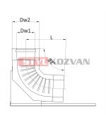 Koleno 90° s podstavou ø60/100 mm nerez kondenz