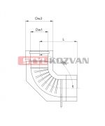 Koleno 90° s odvodem kondenzu ø60/100 mm nerez kondenz