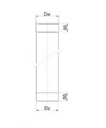 Rúra rovná ø140 mm nerez - 1000 mm