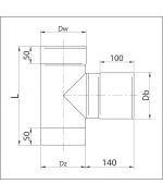 Dvierkový diel okrúhly ø140 mm nerez