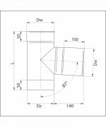 Sopouch T-kus ø80 / 87° nerez