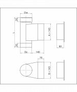 Dvířkový díl s dvířky 140x140 - ø110 mm nerez