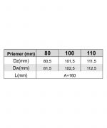 Dvířkový díl s dvířky 140x140 - ø100 mm nerez