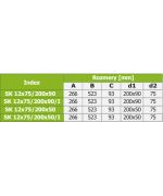 Rozdělovací box ZN s obdélníkovým výstupem 12x75/200x90