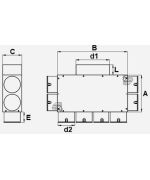 Rozdělovací box ZN s obdélníkovým výstupem 8x75/200x50 izolovaný