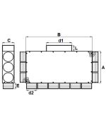 Rozdělovací box GM s obdélníkovým výstupem 12x75/200x50 izolovaný