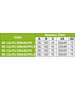 Rozdělovací box PK s obdélníkovým výstupem 12x75/200x50