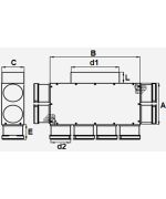Rozdělovací box PK s obdélníkovým výstupem 8x75/200x50