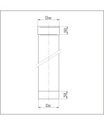 Roura rovná Ø400 mm nerez – 250 mm