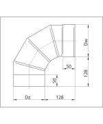 Koleno Ø250/90° nastavitelné, nerezové