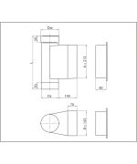 Dvířkový díl 220 mm nerez s dvířky 140×210