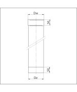 Roura rovná Ø180 mm nerez – 1000 mm | tloušťka 1,0 mm