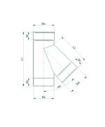 Sopouch Y-kus Ø180 / 45° nerez | tloušťka 1,0 mm