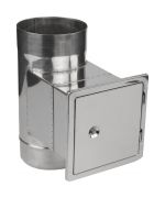 Dvířkový díl Ø110 mm nerez s dvířky 140×140 mm | tloušťka 1,0 mm