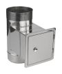 Dvířkový díl Ø120 mm nerez s dvířky 140×140 mm | tloušťka 1,0 mm