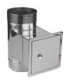Dvířkový díl Ø120 mm nerez s dvířky 140×140 mm | tloušťka 1,0 mm