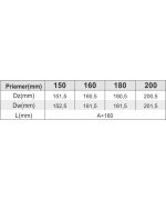 Dvířkový díl Ø150 mm nerez s dvířky 140×140 mm | tloušťka 1,0 mm