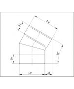 Koleno ø180/30° pevné, nerez
