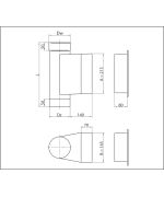 Dvířkový díl Ø120 mm nerez s dvířky 140×210 | tloušťka 1,0 mm