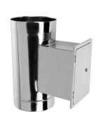 Dvířkový díl Ø120 mm nerez s dvířky 140×210 | tloušťka 1,0 mm