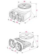 Stropní box AWENTA 2×75/125 – přímý