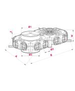 Rozdělovací box AWENTA 12×75/160–200 – průchozí