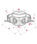 Rozdělovací box AWENTA 8×90/160–200 – průchozí