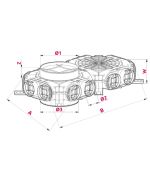 Rozdělovací box AWENTA 12×90/160–200 – průchozí