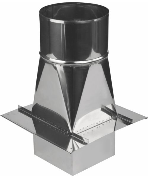 Přechod s redukcí čtverec Ø160 mm nerezový