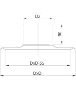 Podstavec nástavce Ø180 mm nerezový