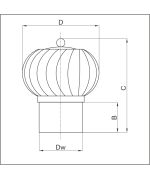 Ventilační hlavice Ø200 mm nerezová