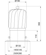 Podélná ventilační hlavice s podstavcem Ø150 mm hliníková